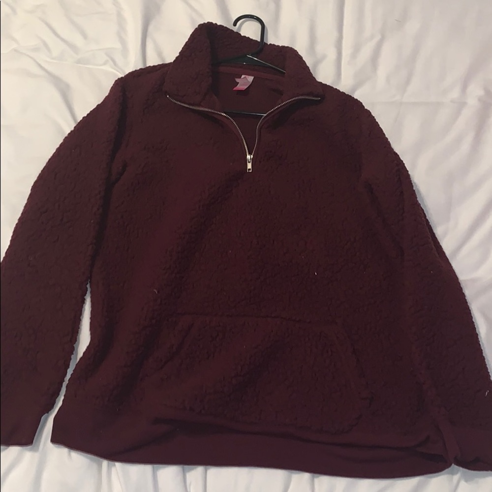 Maroon fuzzy sweater